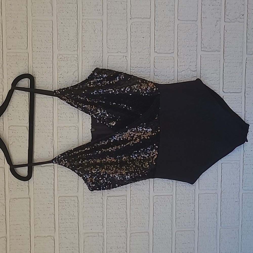 Petite Wrap Sequin Bodysuit